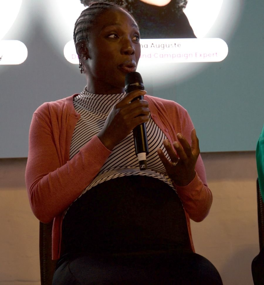 A panellist speaks into a microphone at a Peckham DAZ industry event.